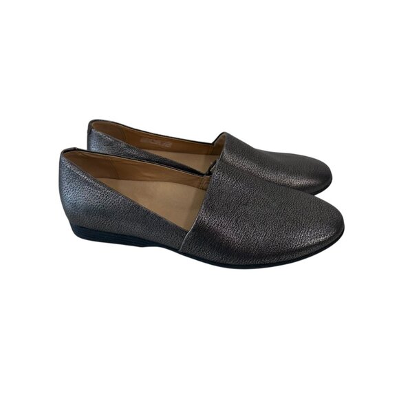 Dansko Larisa Womens Pewter Gray Metallic Leather Slip-On Loafers Size 36 Comfy - Picture 3 of 11